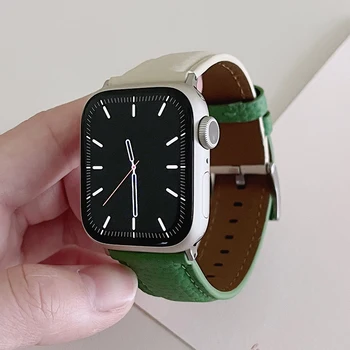 Кожена каишка в ретро стил за Apple Watch ultra Series 7/6/SE/5/4/3/2 Каишка за умни часа iwatch 8 7 49 мм 41 мм, 45 мм, от естествена кожа