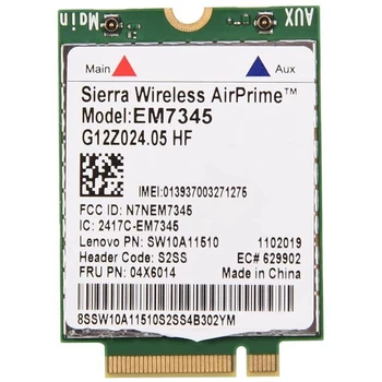 Мрежова карта, Модул карти EM7345 4G LTE WWAN за Thinkpad X250 X1C W550 T450 X240 T440 с поддръжка за LTE/HSPA +/EMEA