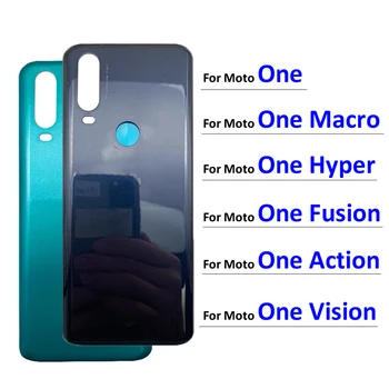 Нова задния капак на отделението за батерията за Motolara Moto One Макро Hyper Fusion Vision Action делото делото на отделението за батерията