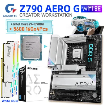 Процесор Intel Core i9 13900 K LGA 1700 Разход на Gigabyte Z790 Aero GAMING дънна Платка Intel Z790 Памет DDR5 5600 Mhz 64 GB i9 13900 K Нова