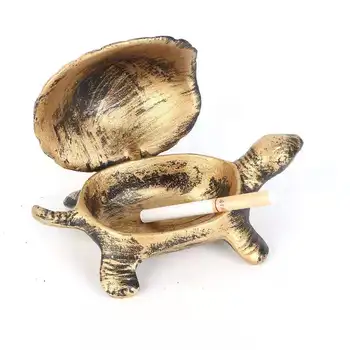Чугунен пепелник във формата на костенурка за пури, декоративни кошчета за пепел, тава за дома или барного на масата, художествени декорации