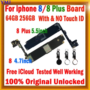 100% Оригинална разблокированная за iPhone 8 Plus 5,5-инчов дънната платка, 64 GB/256 GB за iphone Plus 8 Логическа такса с/ без Touch ID