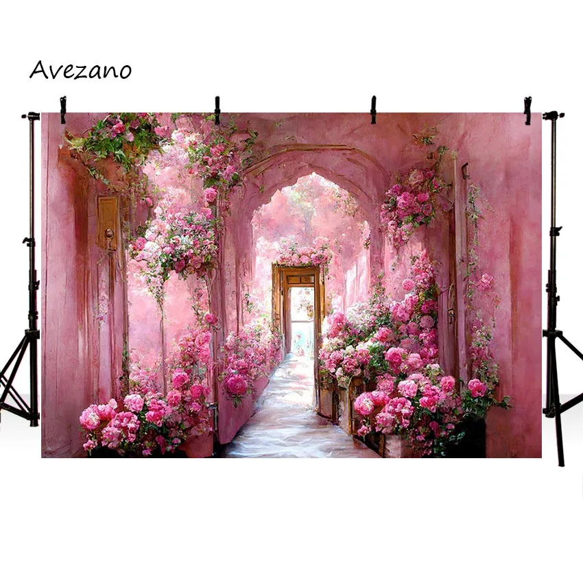 Фон за снимки Avezano, реколта живопис с маслени бои, цветна градина, артистична декорация за деца и възрастни, на фона на портрет, декорация на фото студио