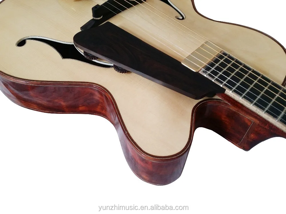 Напълно ръчна електрическа китара от масивно дърво джакоранда archtop електрическа китара