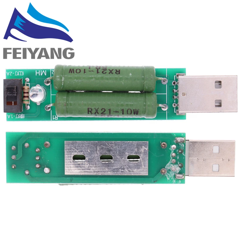 USB порт Мини битов товарните резистор Цифрово измерване на ток, напрежение, тестер 2A/1A с ключ 1A зелен светодиод / 2A червен светодиод