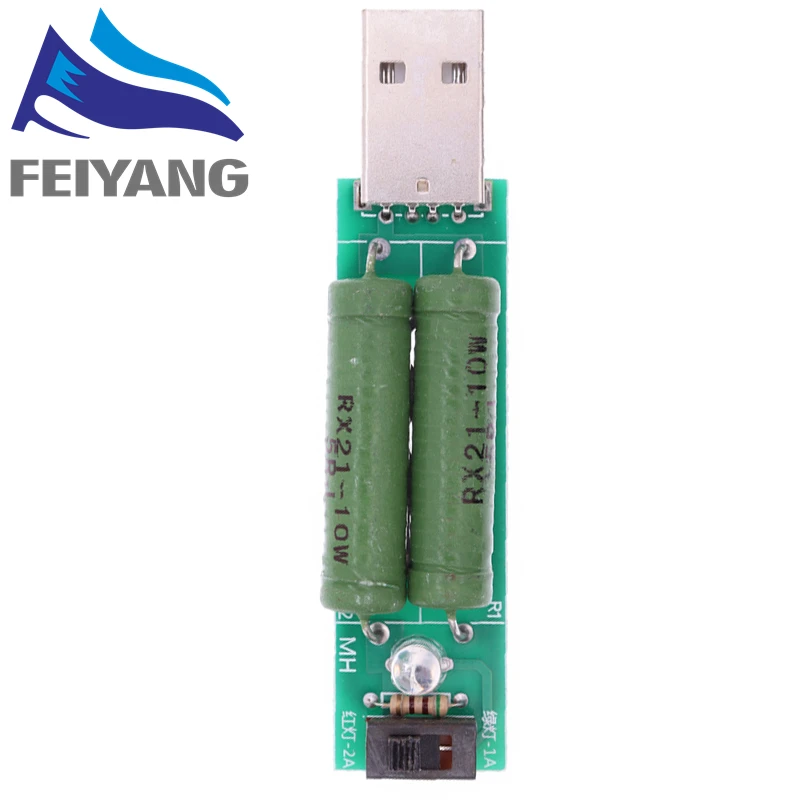 USB порт Мини битов товарните резистор Цифрово измерване на ток, напрежение, тестер 2A/1A с ключ 1A зелен светодиод / 2A червен светодиод