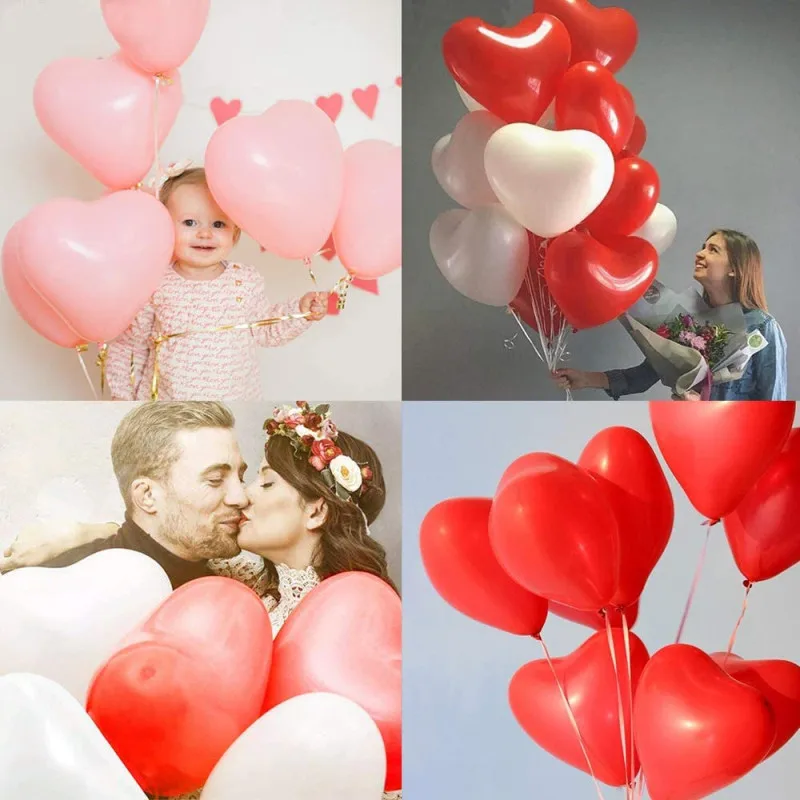 10 бр. латексови балони във формата на сърце, сватбена украса, балон за влюбените, рожден ден, надуваеми балони, подаръци за бебе душ