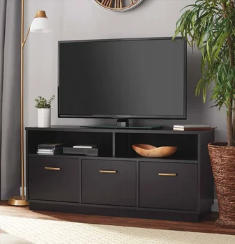 3-врати телевизионна конзола-конзола за телевизори до 50 инча, поставка за телевизор, мебели за телевизионна конзола
