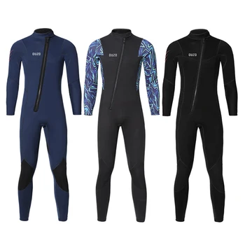 3 ММ неопреновый водолазен костюм, мъжки модерен едно парче неопрен с дълъг ръкав и наклонена цип отпред, топло защита от слънцето, костюми за гмуркане, сърф