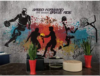 3d тапети по поръчка на стенни картини баскетбол спорт, графити, стенни живопис хол начало декор фотообои за стени, на рула