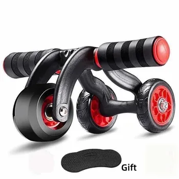 4-колесни симулатор за коремните мускули с силово колелото за домашен фитнес Ab Roller Треньор Оборудване за фитнес зала за тренировки