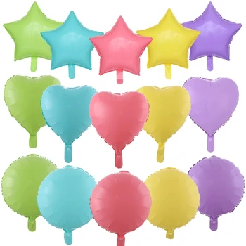 5шт 18 инча Тестени изделия Цвят Сърцето Звезда Кръгли балони балони цвят карамел гелиевый балон за сватба, рожден ден украса Балон
