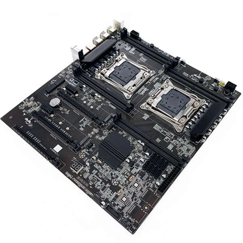 Дънна платка X99 Десктоп дънна Платка LGA2011-3 С Поддръжка на dual cpu RECC DDR4 Memory С процесор 2XE5 2620 V3 + Кабел SATA + Кабел за превключване на