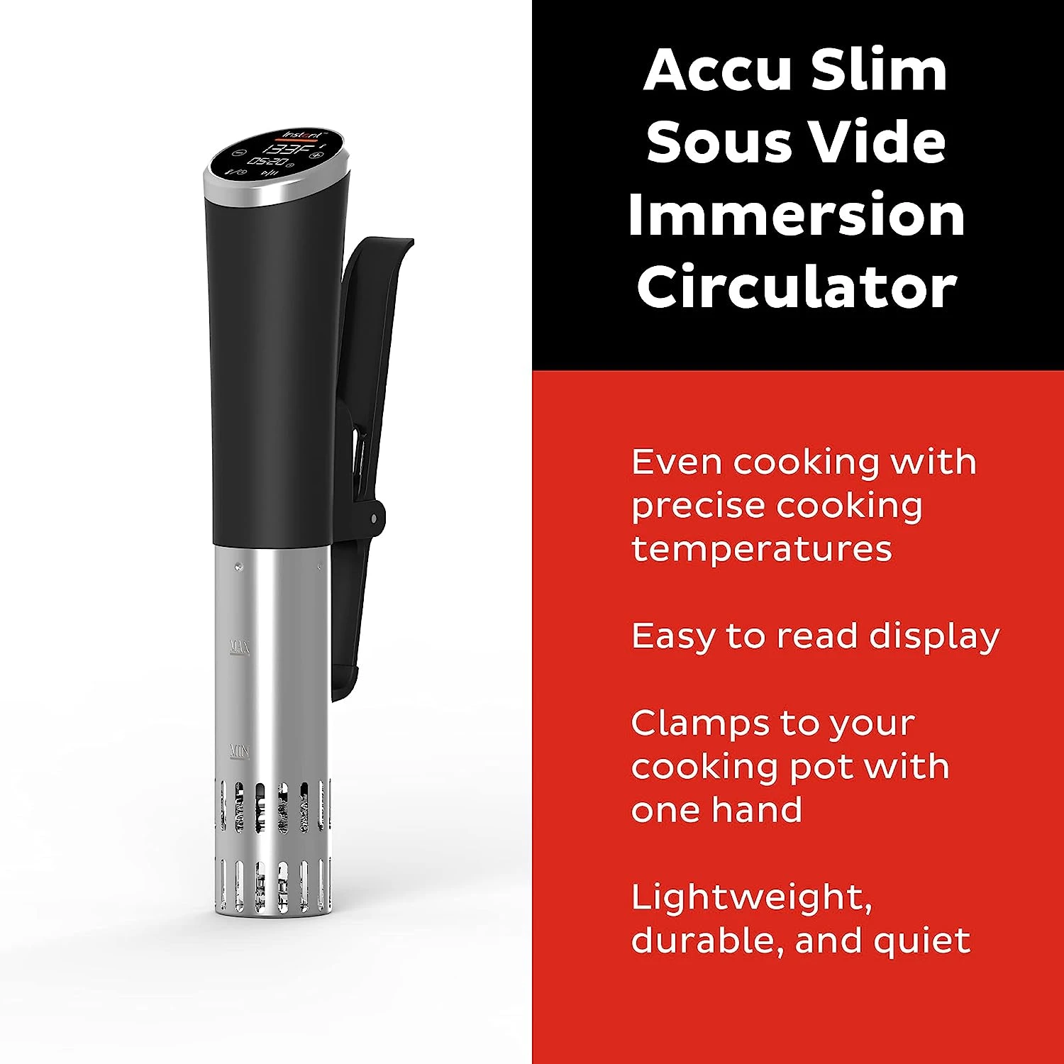 Прецизна печка Accu Slim Sous Vide, с погружным циркулятором, сверхшумный бързо загряване с голям сензорен екран, точната температура a