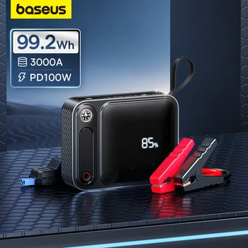 Baseus 3000A автомобилен стартер Power Bank 26800 ма автомобилно пусковое устройство с PD 100 Вата бързо зареждане на акумулатора със Зарядно устройство усилвател
