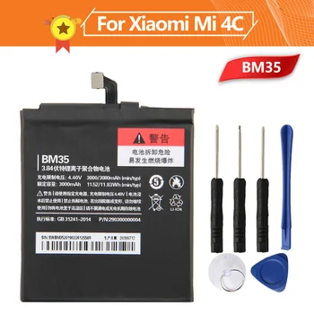 BM35 батерия за телефона, Въведете mi 4C Mi4c 3080 ма BM35 взаимозаменяеми батерия + инструменти