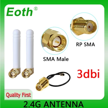 EOTH 2,4 g антена 3dbi sma мъжки wlan wifi 2.4ghz антена IPX ipex 1 SMA женски удължител с косичкой ин модул antena