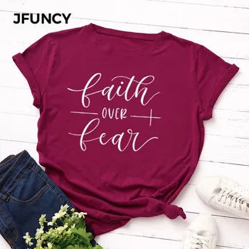 JFUNCY Лятна тениска Дамски Памучен Тениска С Писмото Принтом, Тениска С Къси ръкави, Свободни Топове За майките, Жените Риза
