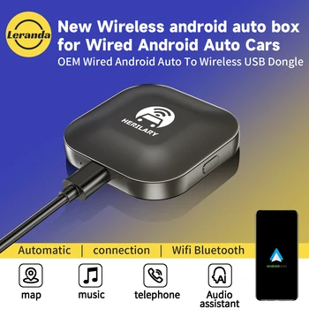 Leranda C1-AA Безжичен Android Автоматично Адаптер Автомобилен Мултимедиен плеър с кабелна wi-бърз интернет Smart Mini AI Box USB щепсел