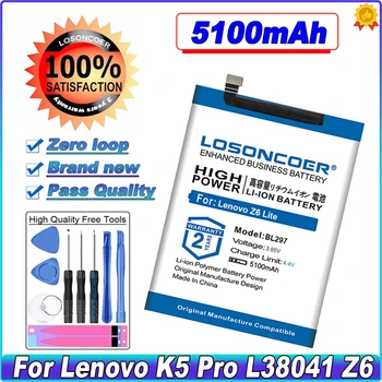 LOSONCOER 5100 mah BL297 Батерия за Lenovo Z6/Z6 Lite 6,3 Инча L38111 Телефон За Lenovo K10 Note, K5 Pro L38041 Батерия