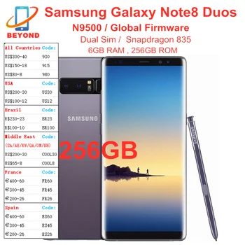 Samsung Galaxy Note8 Note 8 с две sim-карти N9500 256 GB ROM 6 GB RAM, восьмиядерный процесор 6,3 
