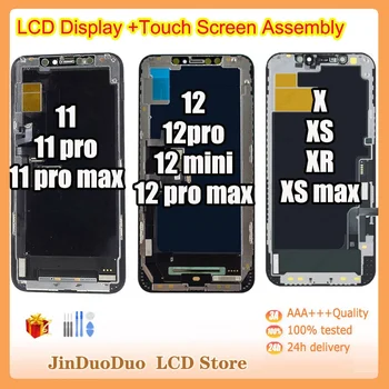 Super Amoled за iPhone 12 Pro Max LCD Сензорен дисплей дигитайзер за iPhone 11 Pro Max Подмяна на LCD екрана X XR XS MAX