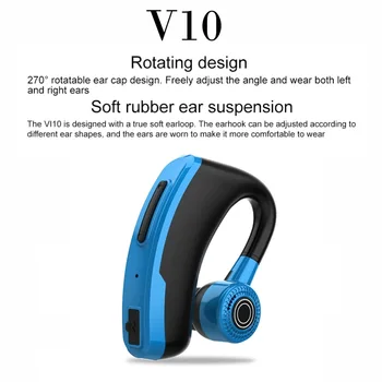 V10 Bluetooth слушалка Подвесное ухото подложка с възможност за таксуване на кабинета на Нов бизнес Бързо зареждане на КСО чип в режим на готовност дълго време