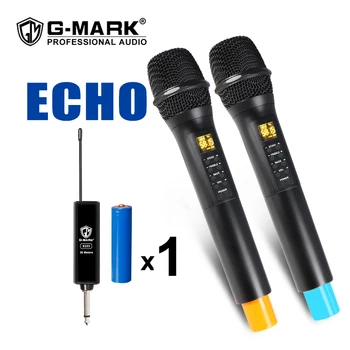 Безжичен микрофон ECHO G-MARK X333, записывающий караоке, динамичен микрофон, литиева батерия за партита, църковни шоу, народното събрание на площад