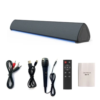 Безжична колонка с регулируема сила на звука за домашно кино, акумулаторна звукова лента, съвместима с Bluetooth, дистанционно управление, поддръжка TF карта