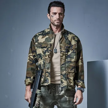 Военна камуфляжная яке за мъже M65 тактическа работни дрехи с висока яка Свободна Ежедневни горната яке с много джобове от чиста памучна кърпа
