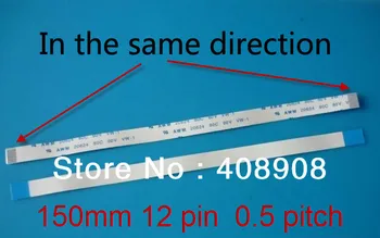Добра сума на 100 бр./лот, 6 инча (15 см), 12 контактите, стъпка 0,5 mm, бутонът за захранване, лентов кабел, колан, кабели за DV9000 серия DV6000