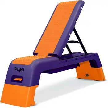 Елегантна многофункционална платформа и deca за аеробика оранжеви и лилави цветове за фитнес - идеалното упражнение за здравословен начин на живот.