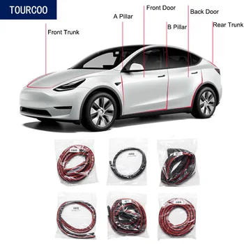 За комплект за намаляване на шума Tesla Model Y Модификация на автомобила Звукоизоляционная оборудване запечатване на уплътнението на вратата на багажника