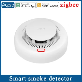 Интелигентен детектор за дим Aqara, датчик за алармена система, интелигентен дом, Zigbee 3.0, высокочувствительное откриване, работа с Apple Homekit