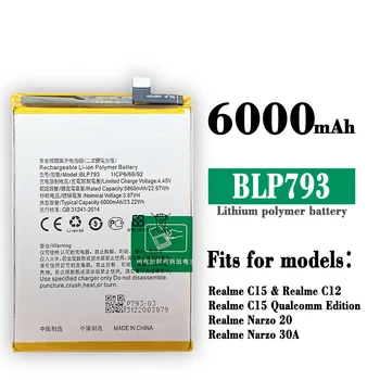 Оригиналната работа на смени Батерията BLP793 за Realme C15 C11 C12 C25 C25s Narzo 20/Narzo 30A Батерия на Мобилния телефон 6000 mah + Инструменти