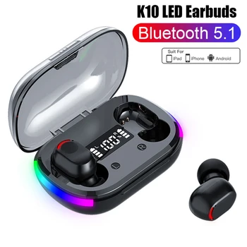 Слушалки с Led Дисплей K10 С Микрофон Безжична Bluetooth Слушалка TWS Air Pro Fone Bluetooth Слушалки Безжични Слушалки