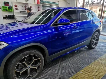 Супер лъскава метална синя vinyl автомобили стикер на самозалепваща се лента с въздушни мехурчета, фолио за увиване на автомобила със собствените си ръце