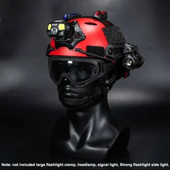 Тактически шлем Fast PJ, очила, скоба за фарове, червен аварийно-спасителен воден каска, търсене и спасителна защитна предпазна каска